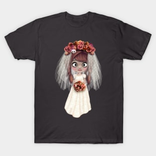 Dead bride in beige T-Shirt